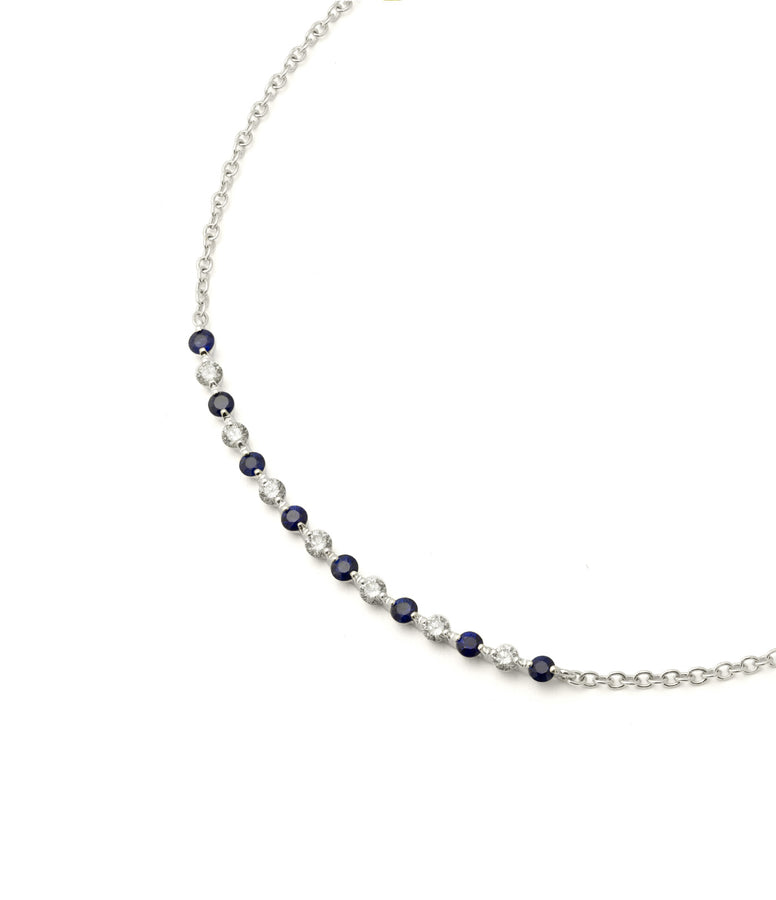 SAPPHIRE AND DIAMOND NECKLACE