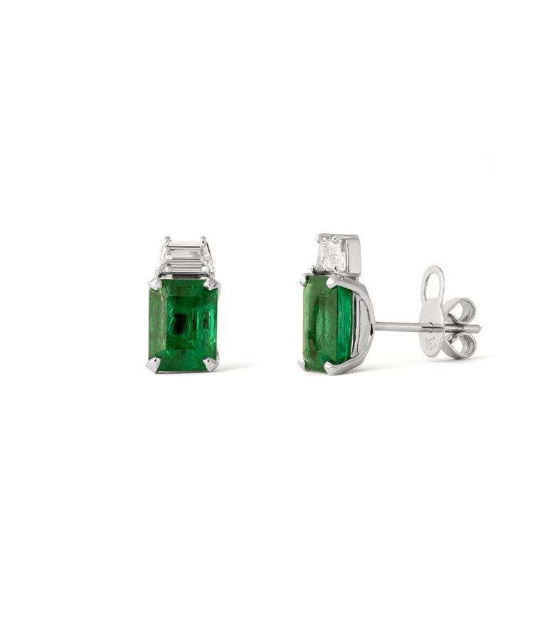 EMERALD AND DIAMOND EARRINGS