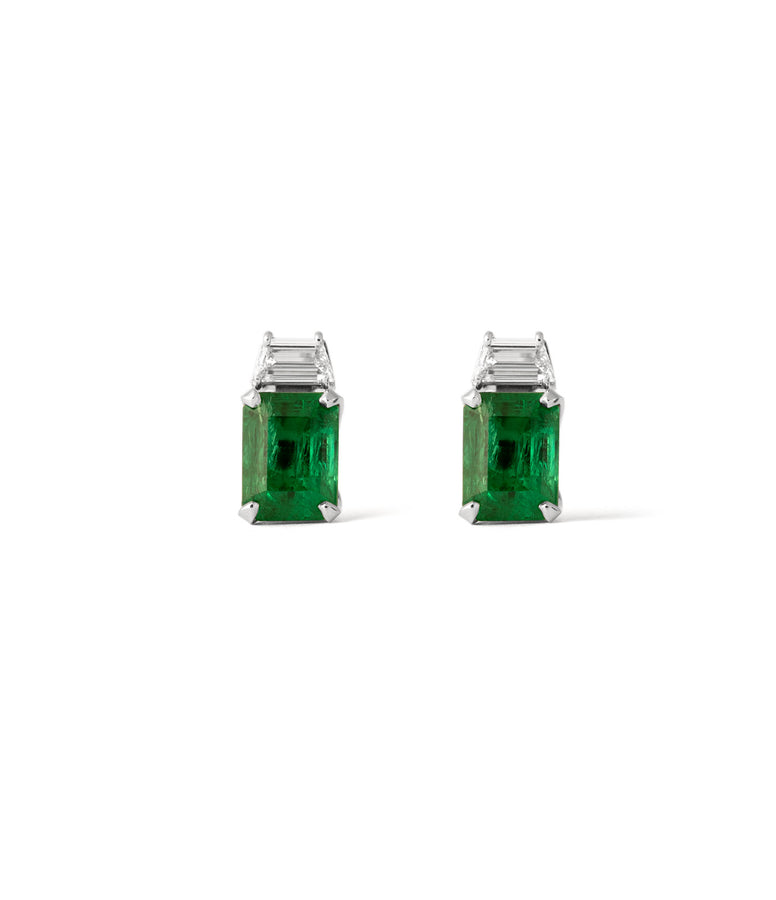 EMERALD AND DIAMOND EARRINGS