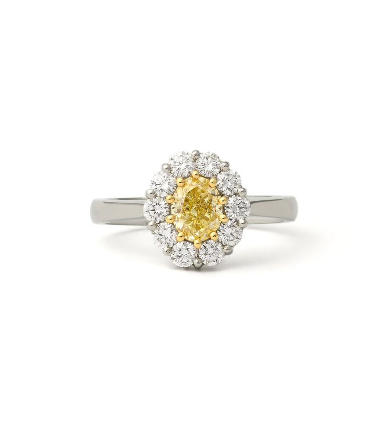 FANCY YELLOW DIAMOND HALO RING