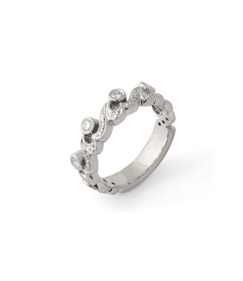 CRESTED WAVES DIAMOND RING