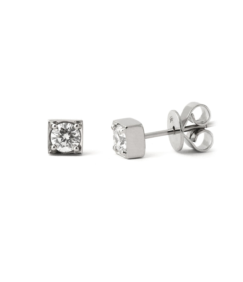 DIAMOND IN SQUARE FRAME STUDS