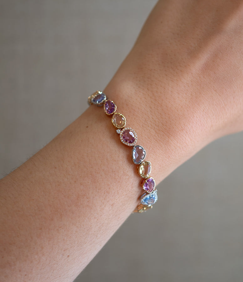 RAINBOW SAPPHIRE & DIAMOND BRACELET