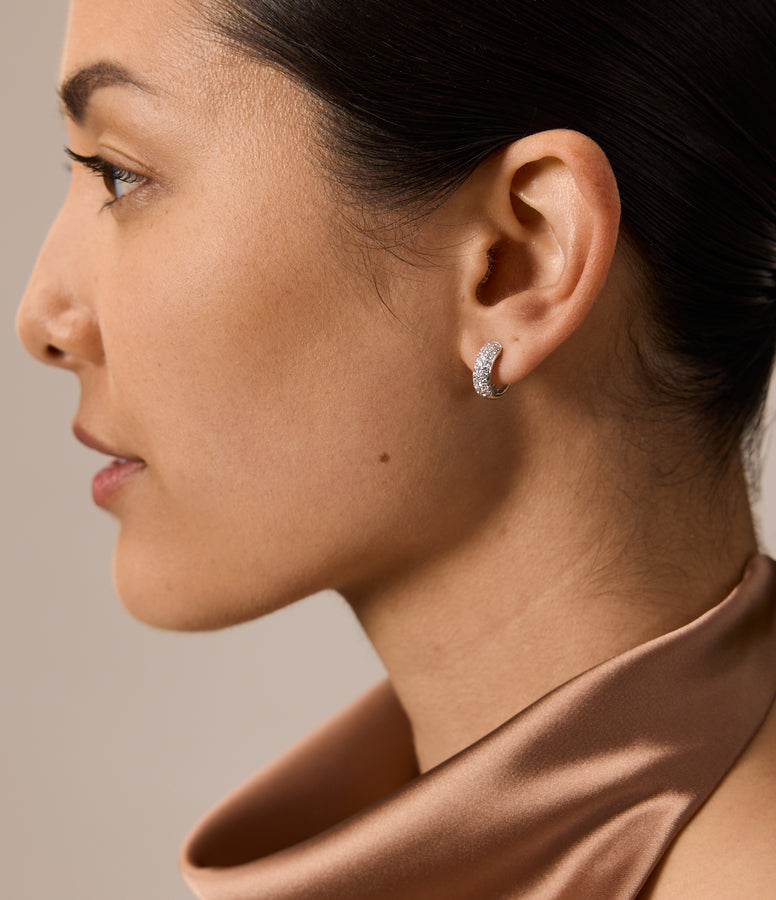 MEDIUM DIAMOND HOOPS