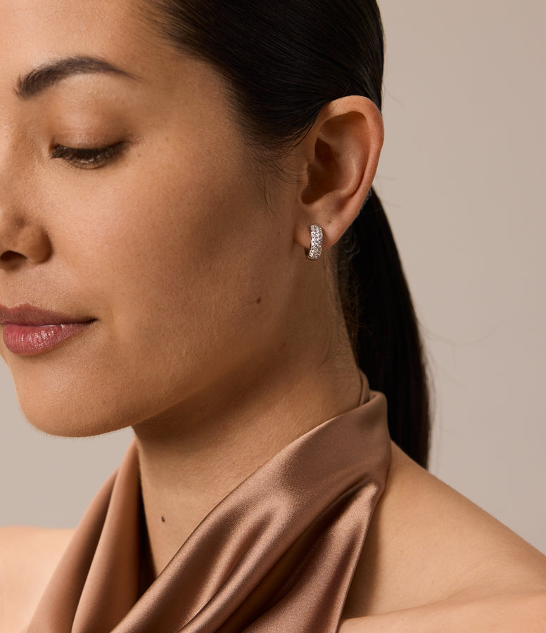MEDIUM DIAMOND HOOPS