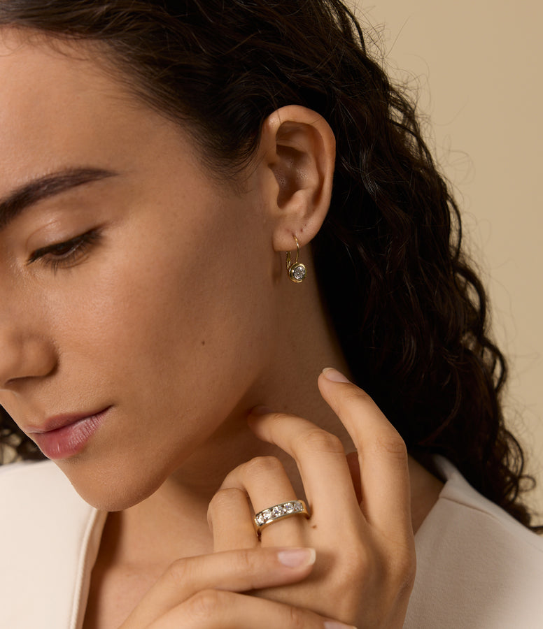 DOUBLE BEZEL DIAMOND EARRINGS