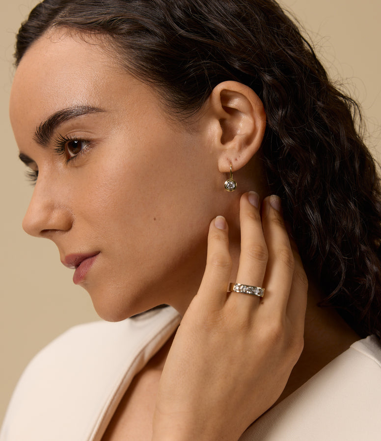 DOUBLE BEZEL DIAMOND EARRINGS