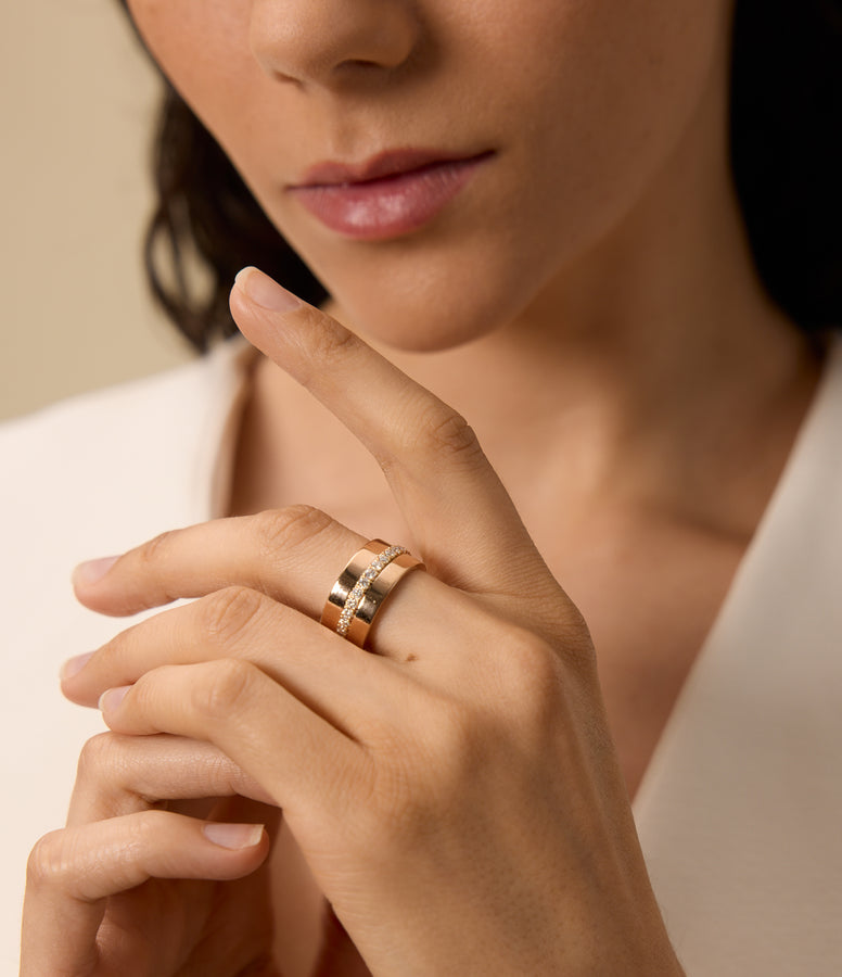 WIDE DIAMOND PAVE BAND