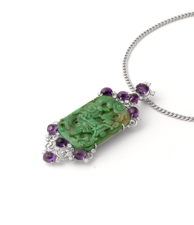 DRAGON JADEITE NECKLACE: UNIQUE PIECE N°86