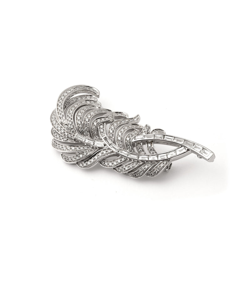 FEATHER DIAMOND BROOCH