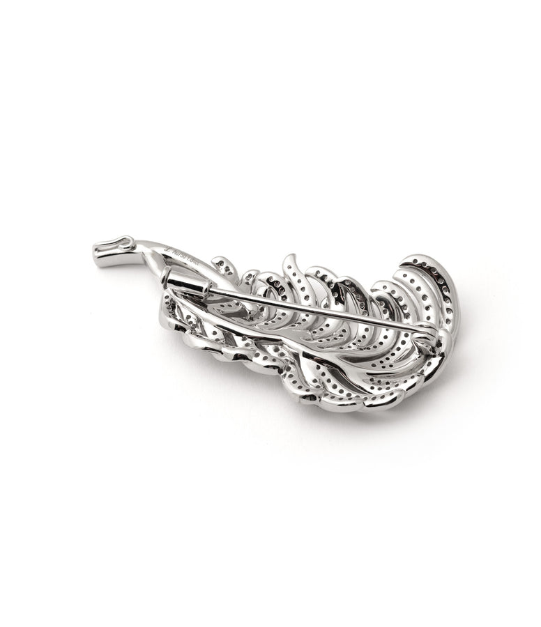 FEATHER DIAMOND BROOCH