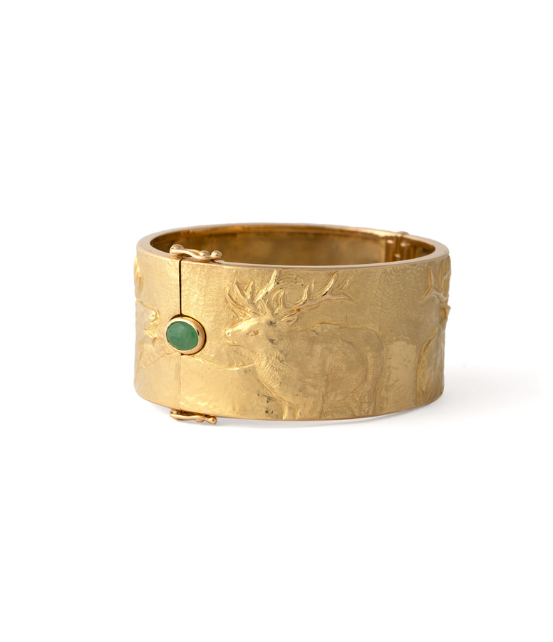 ELK REPOUSSE BANGLE: UNIQUE PIECE N°81