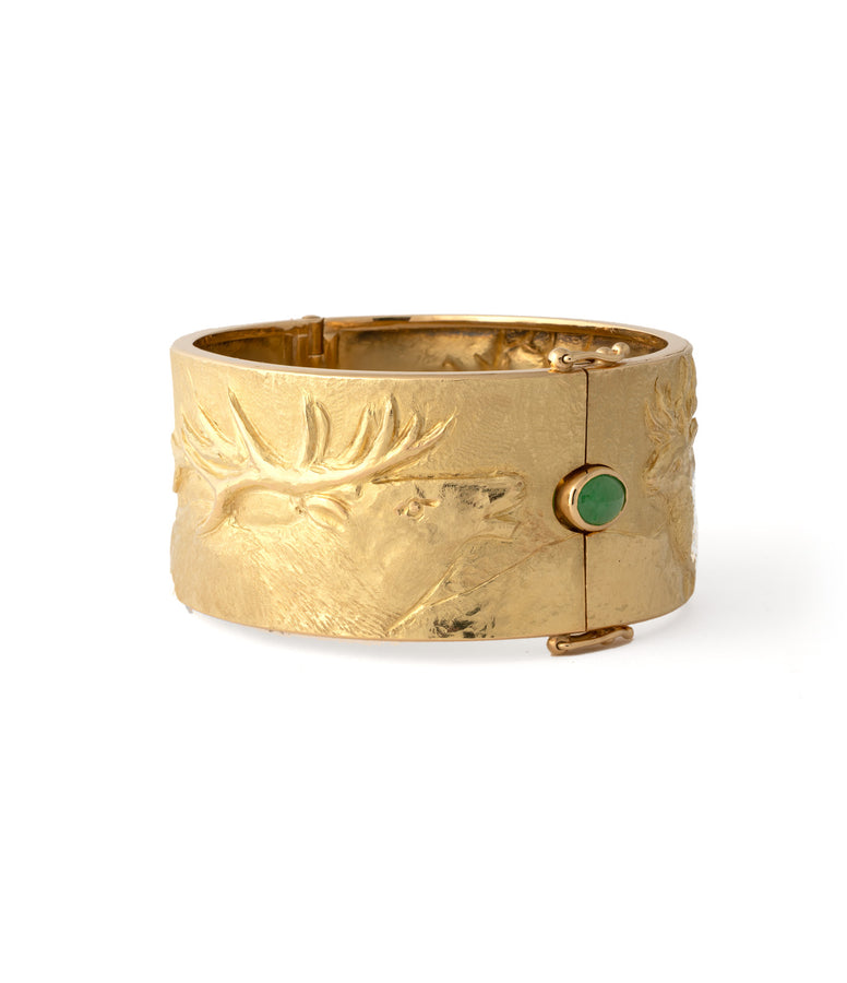 ELK REPOUSSE BANGLE: UNIQUE PIECE N°81