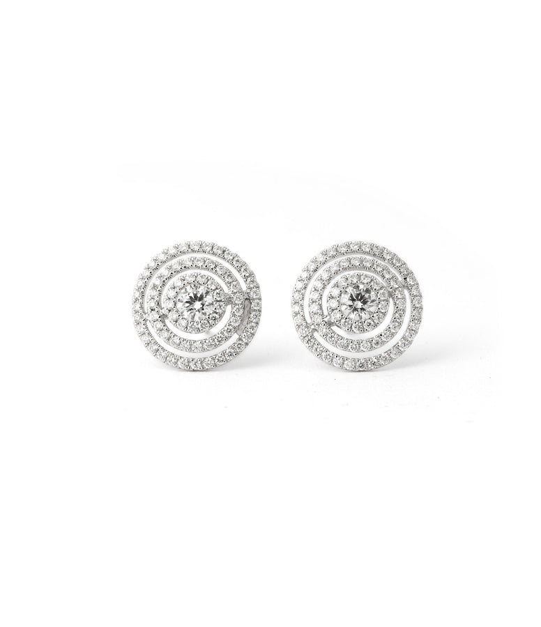 TRIPLE HALO DIAMOND EARRINGS