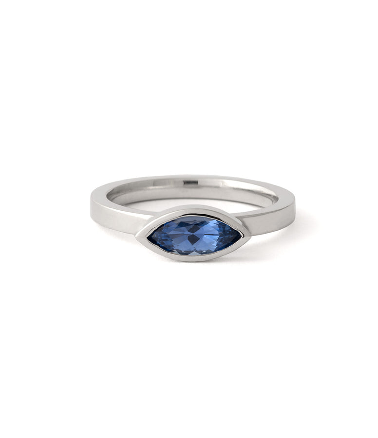 BLUE MARQUISE SAPPHIRE STACKING RING