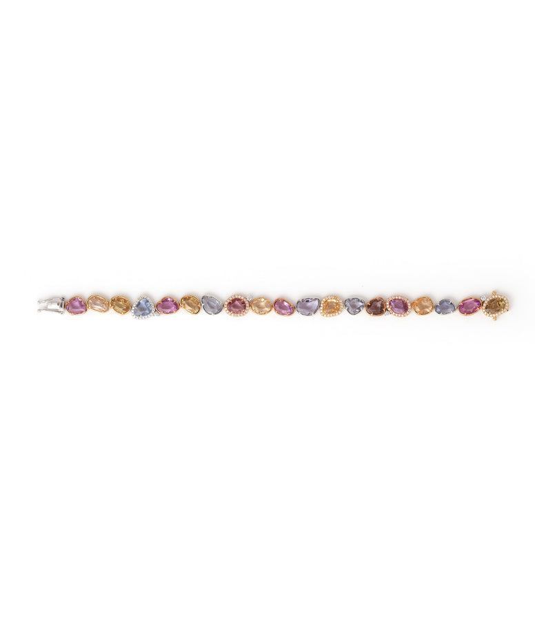 RAINBOW SAPPHIRE & DIAMOND BRACELET