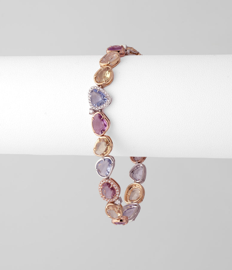 RAINBOW SAPPHIRE & DIAMOND BRACELET