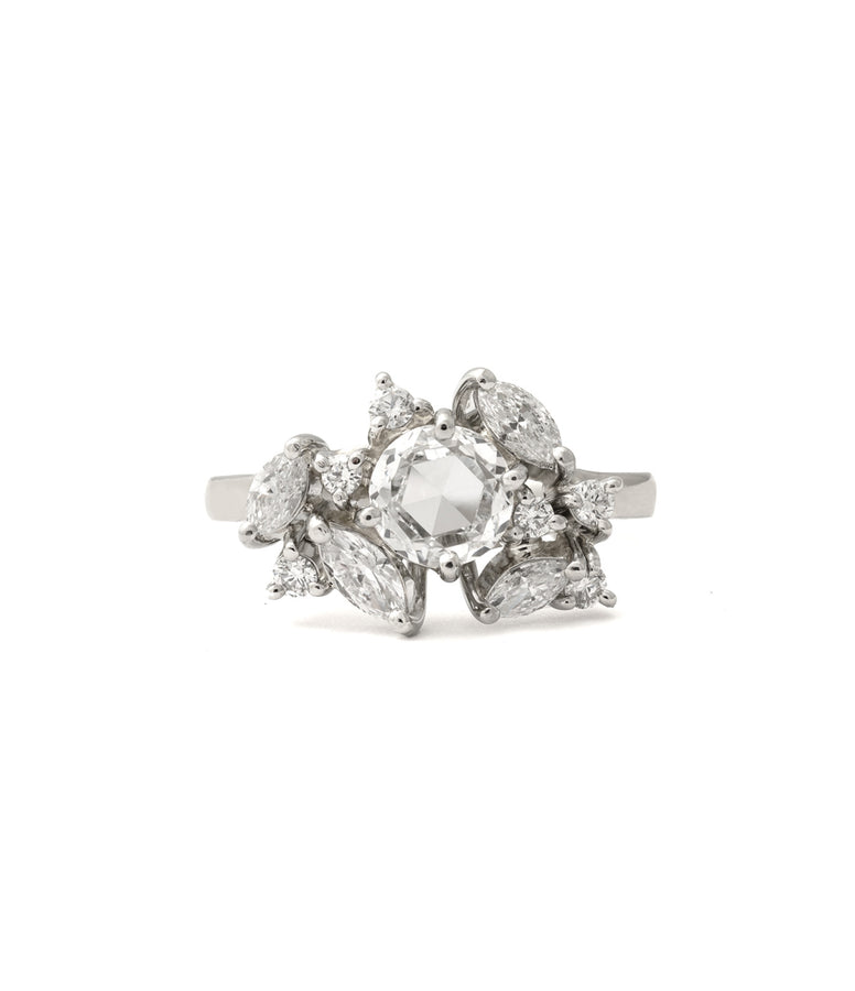 ROSE-CUT CLUSTER DIAMOND RING