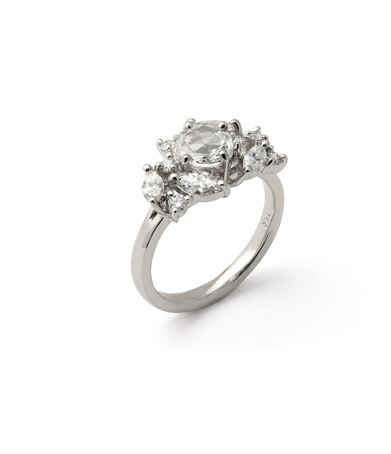 ROSE-CUT CLUSTER DIAMOND RING