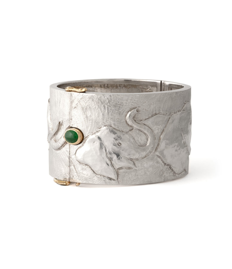 ELEPHANT REPOUSSE BANGLE: UNIQUE PIECE N°80