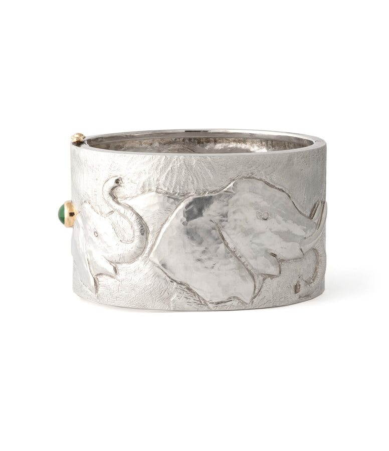 ELEPHANT REPOUSSE BANGLE: UNIQUE PIECE N°80