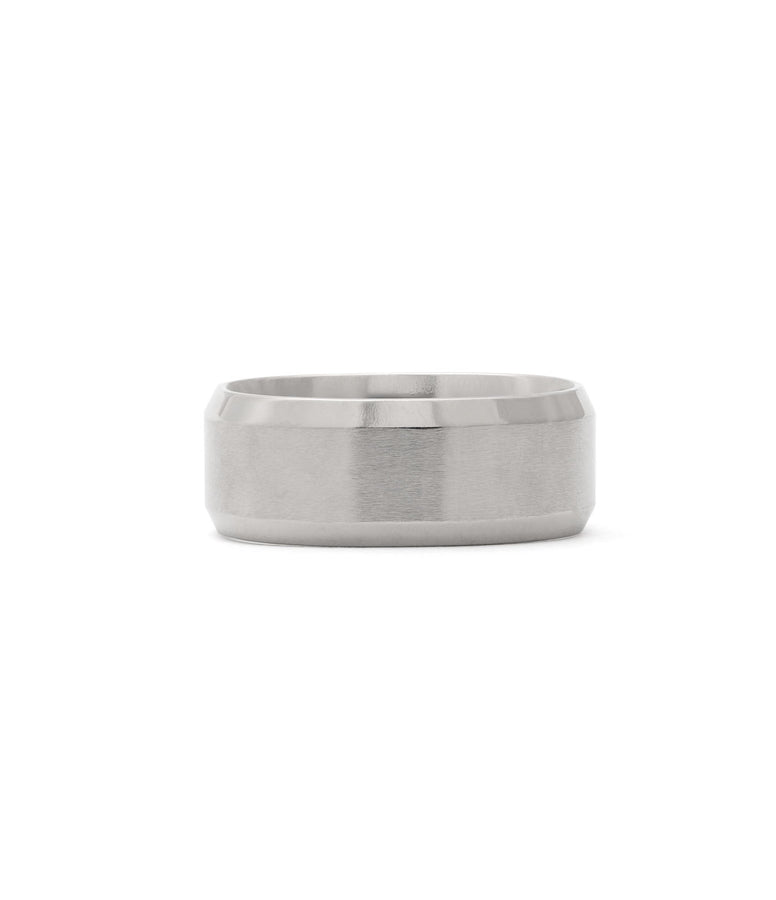 SAND FINISH WITH TAPERED EDGES WEDDING BAND