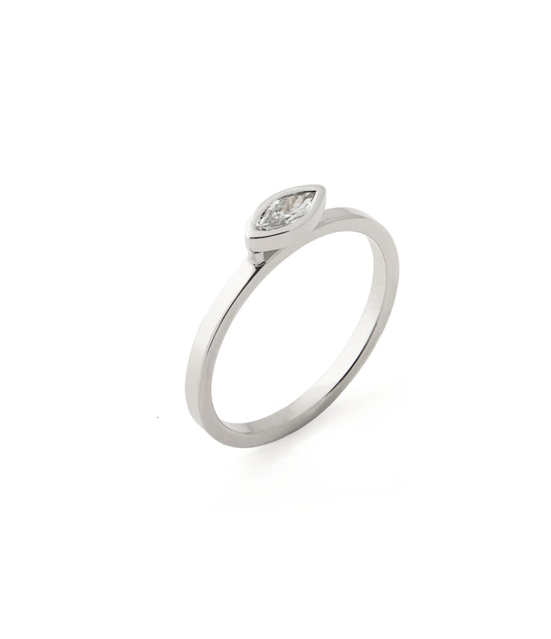 MARQUISE CUT DIAMOND STACKING RING