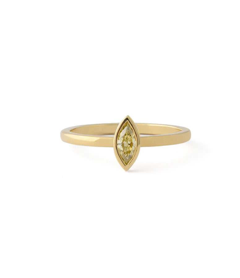 MARQUISE-CUT FANCY YELLOW DIAMOND STACKING RING