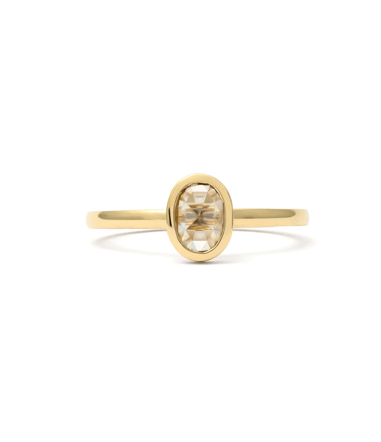 OVAL ROSE-CUT DIAMOND STACKING RING