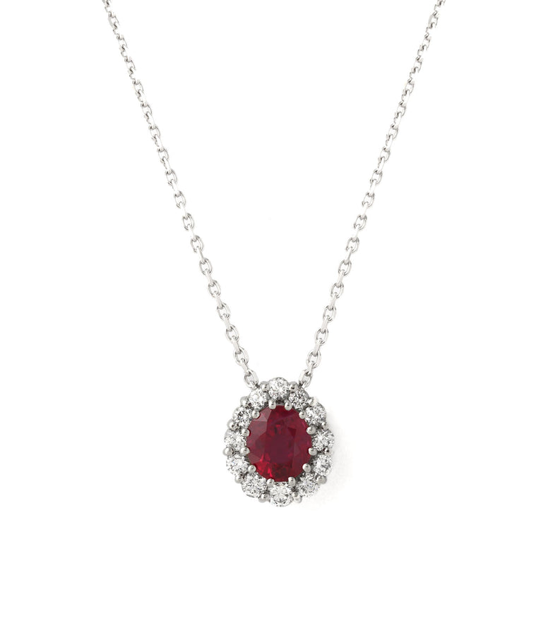 RUBY HALO NECKLACE