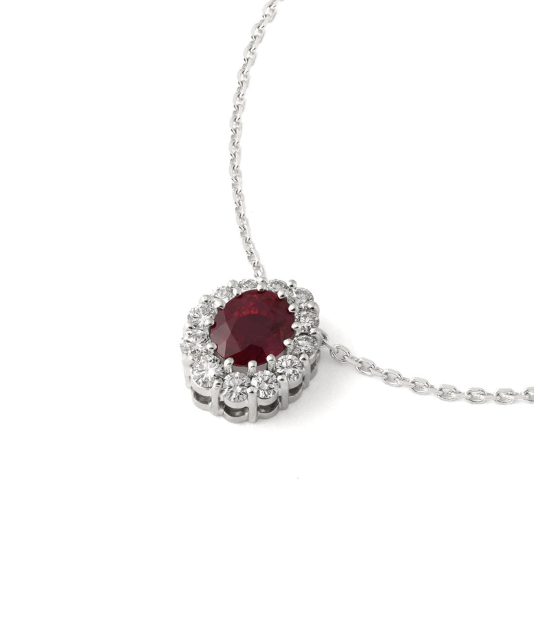 RUBY HALO NECKLACE