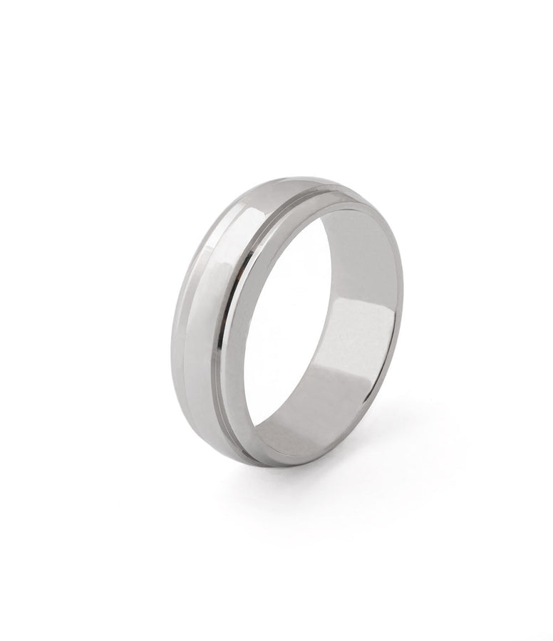 DOMED BAND WITH ENGRAVED LINES